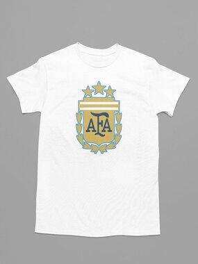 NEW Argentina National Soccer Big Logo Team Color Pop T-Shirt WHITE